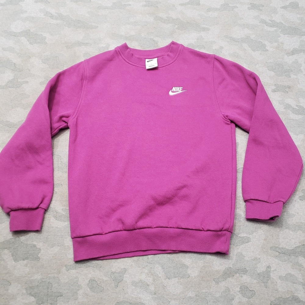 Nike Sweatshirt Kids Large Purple Pullover Crew Neck Fleece